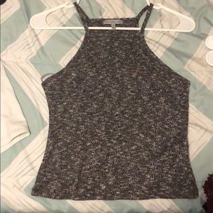 Grayish colored halter top